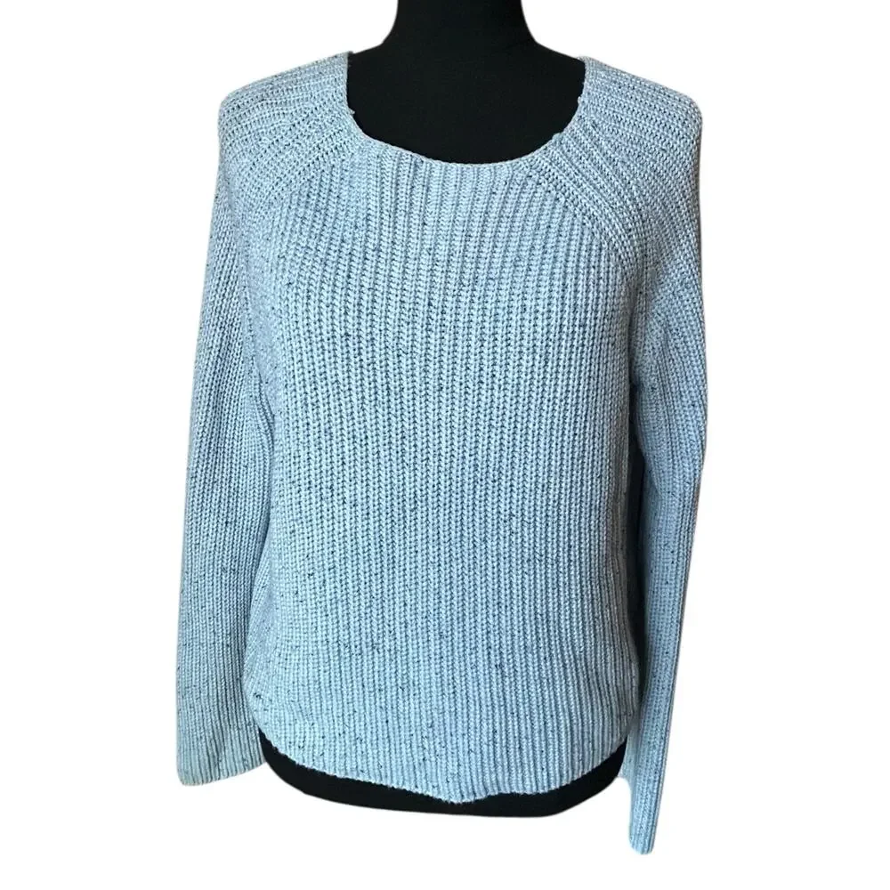 H&M Women’s Light Blue Marl Knit Sweater Size Small